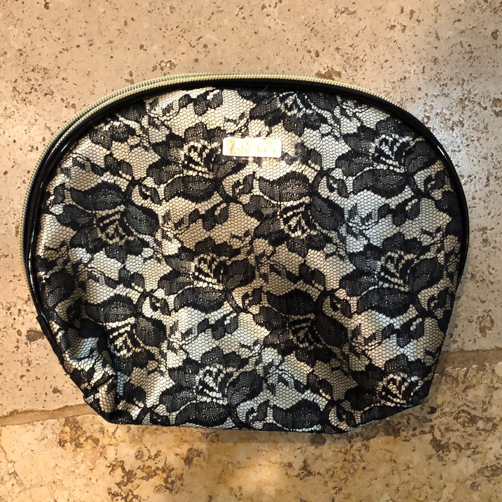 Black lace makeup bag